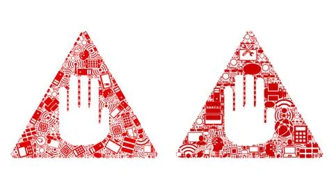 Caution Collage Icons for BigData Stock-Illustration
