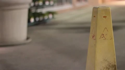 Caution cone sign in public Stock Footage 47464897