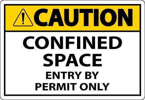 Caution Confined Space Entry By Permit Only Sign Stock Illustration