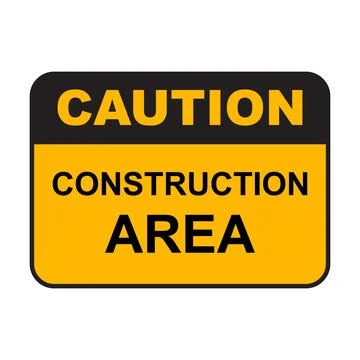 Caution construction area sign icon vector for graphic design, logo, website, Stock Illustration