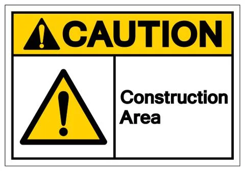 Caution Construction Area Symbol Sign, Vector Illustration, Isolate On White  Stock Illustration