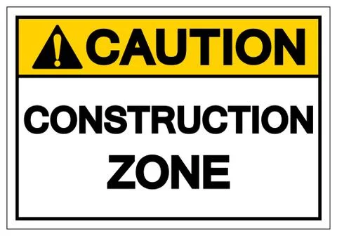 Caution Construction Zone Symbol Sign, Vector Illustration, Isolate On White  Stock Illustration