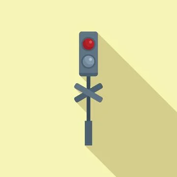 Caution control icon flat vector. Road train Stock Illustration