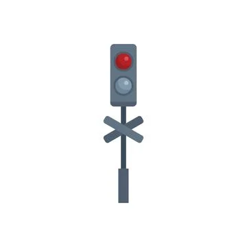 Caution control icon flat vector. Road train Stock Illustration