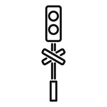 Caution control icon outline vector. Road train Stock Illustration