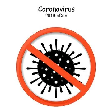 Caution coronavirus. 2019-nCoV. Stop Sign COVID-19. Stock Illustration