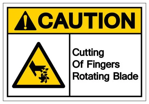 Caution Cutting of Fingers Rotating Blade Symbol Sign, Vector Illustration, I Stock Illustration