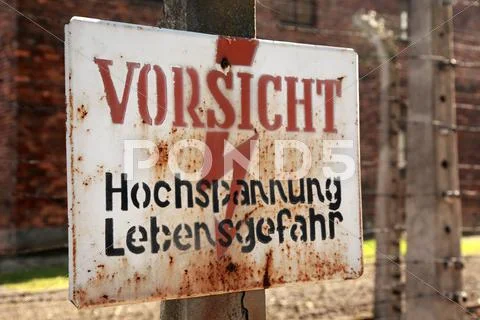 Caution, danger high voltage sign Stock Photos
