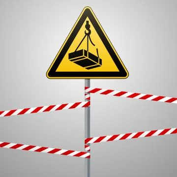 Caution - danger May fall from the height of the load. Safety sign. The Stock Illustration