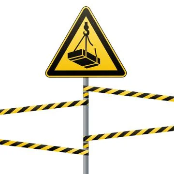 Caution - danger May fall from the height of the load. Safety sign. The Stock-Illustration