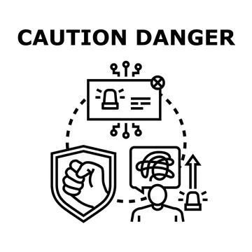 Caution danger security system alert vector Stock Illustration