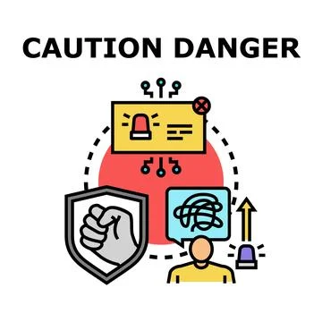 Caution danger security system alert vector Stock Illustration