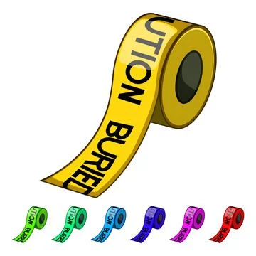 Caution danger tape cartoon vector graphic Stock Illustration