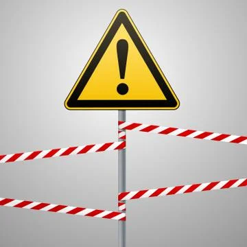 Caution - danger Warning sign safety. A yellow triangle with black image. The on Stock Illustration