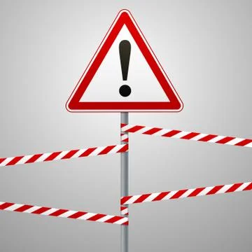 Caution - danger Warning sign safety. A red triangle with black image. The on Stock Illustration