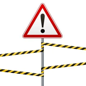 Caution - danger Warning sign safety. A red triangle with black image. The on Stock Illustration