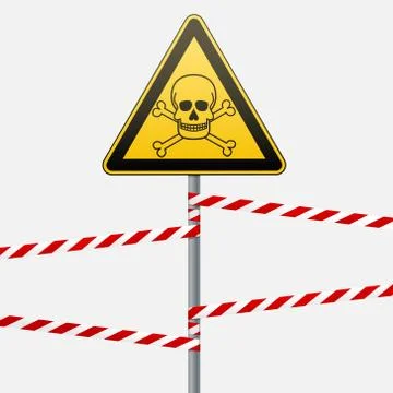 Caution - danger Warning sign safety. Poisonous and hazardous substances. Mortal Illustrazione stock