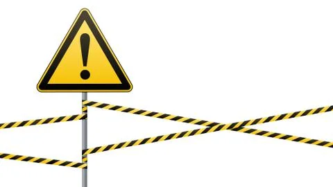 Caution - danger Warning sign safety. yellow triangle with black image. sign on Stock Illustration