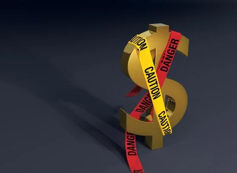 Caution, Dangerous US Currency. Stock Illustration