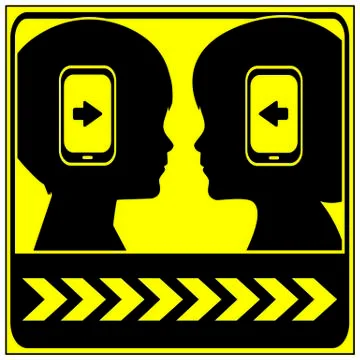 Caution Digital Kids Stock Illustration