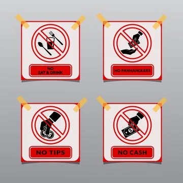 Caution do not eat and drink in this place symbol sign design vector illust.. Stock Illustration
