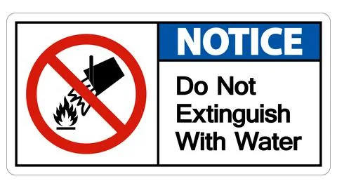 Caution Do Not Extinguish With Water Symbol Stock Illustration