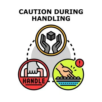 Caution during handling concept for transportation and logistics Illustrazione stock