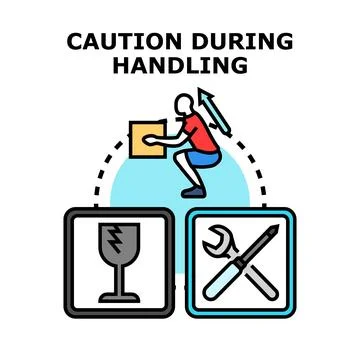 Caution during handling fragile items needing assembly Stock Illustration