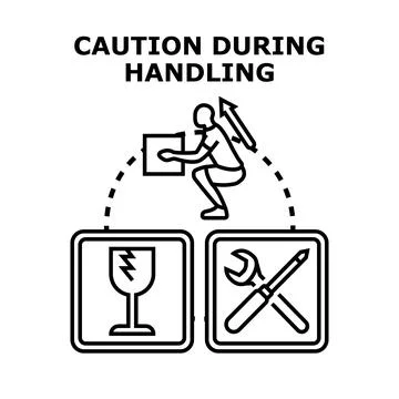 Caution during handling fragile items needing assembly Stock Illustration