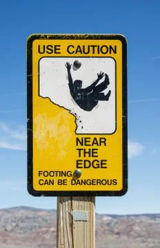 Caution Edge Sign Stock Photos