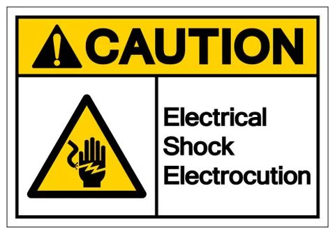 Caution Electrical Shock Electrocution Symbol Sign, Vector Illustration, Isol Stock Illustration