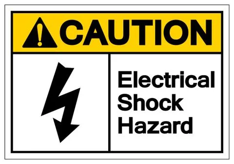 Caution Electrical Shock Hazard Symbol Sign, Vector Illustration, Isolate On  Stock Illustration