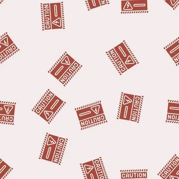Caution electricity glyph seamless pattern Stock Illustration