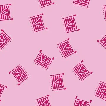 Caution electricity glyph vector seamless pattern Illustrazione stock