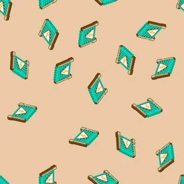 Caution electricity isometric icon seamless pattern Illustrazione stock