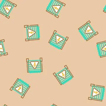 Caution electricity vector seamless pattern Stock Illustration