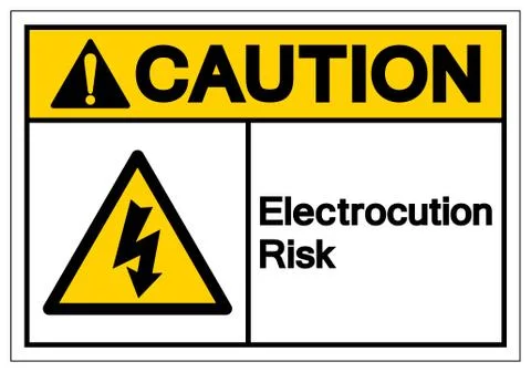 Caution Electrocution Risk Symbol Sign, Vector Illustration, Isolated On Whit Stock Illustration