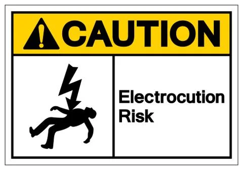 Caution Electrocution Risk Symbol Sign, Vector Illustration, Isolated On Whit Stock Illustration