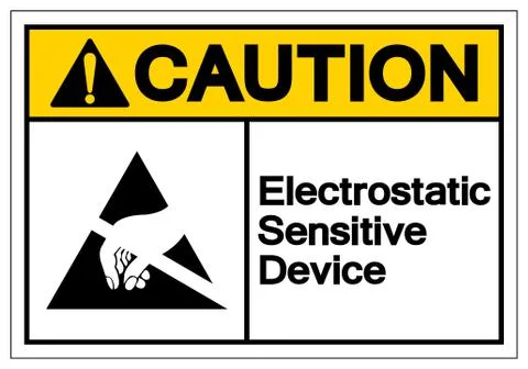 Caution Electrostatic Sensitive Device (ESD) Symbol Sign, Vector Illustration Stock Illustration