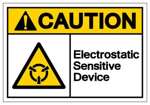 Caution Electrostatic Sensitive Device (ESD) Symbol Sign, Vector Illustration Stock Illustration