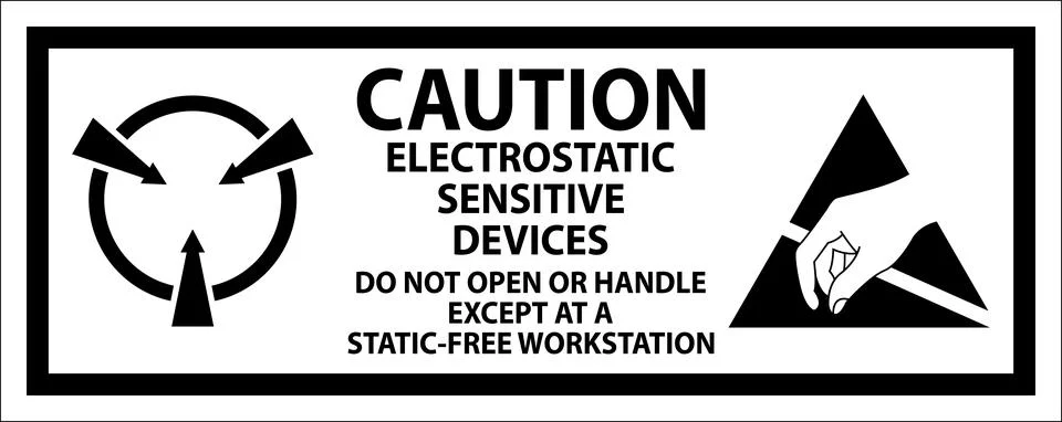 Caution Electrostatic Sensitive Devices 库存插图