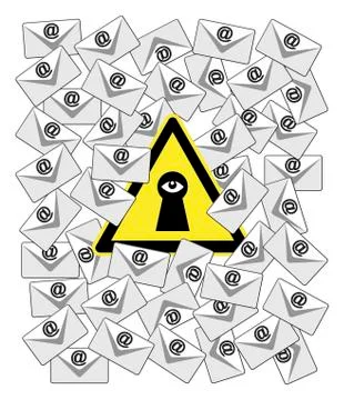Caution Email Spy Illustrazione stock