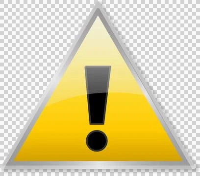 Caution Exclamation Triangle Warning Sign Icon PNG 4K Isolated Stock Illustration