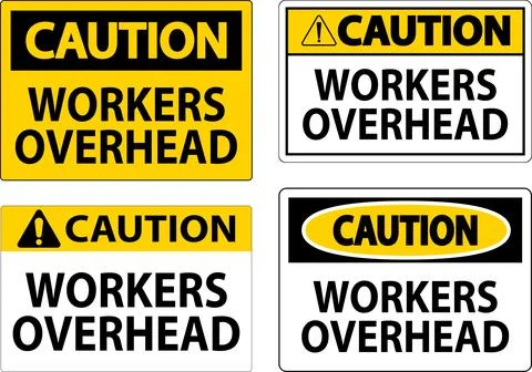Caution Falling Debris Sign, Workers Overhead Falling Objects イラスト素材