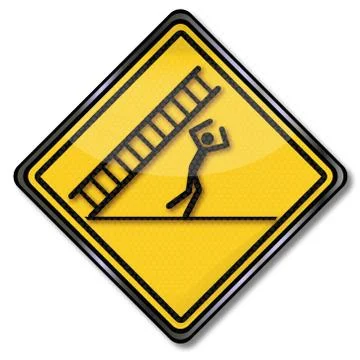 Caution falling ladder, accident and misfortune Stock-Illustration