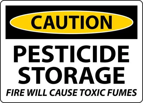 Caution Fire Will Cause Toxic Fumes Sign On White Background Stock Illustration