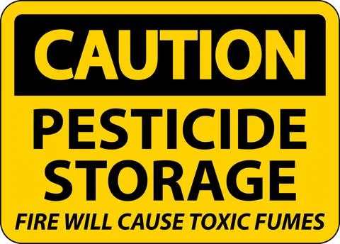 Caution Fire Will Cause Toxic Fumes Sign On White Background Stock Illustration