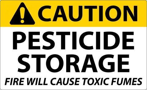 Caution Fire Will Cause Toxic Fumes Sign On White Background Stock Illustration