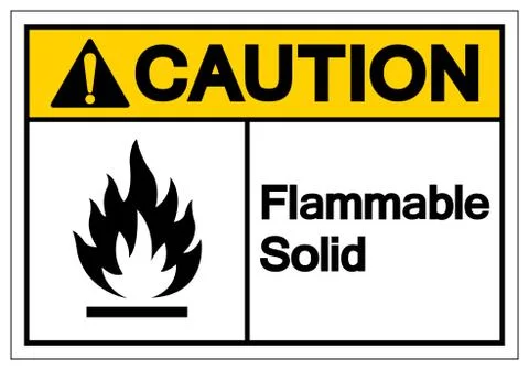Caution Flammable Solid Symbol Sign ,Vector Illustration, Isolate On White Ba Stock Illustration