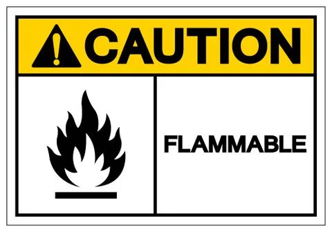 Caution Flammable Symbol Sign ,Vector Illustration, Isolate On White Backgrou Stock Illustration